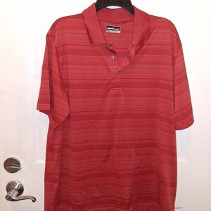 Grand Slam Men's Red Striped Polo Shirt